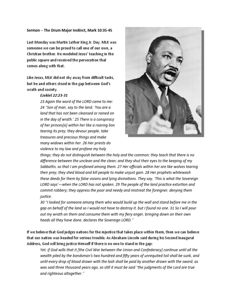 The Drum Major Instinct Revisited (Sermon) PDF Jesus Martin