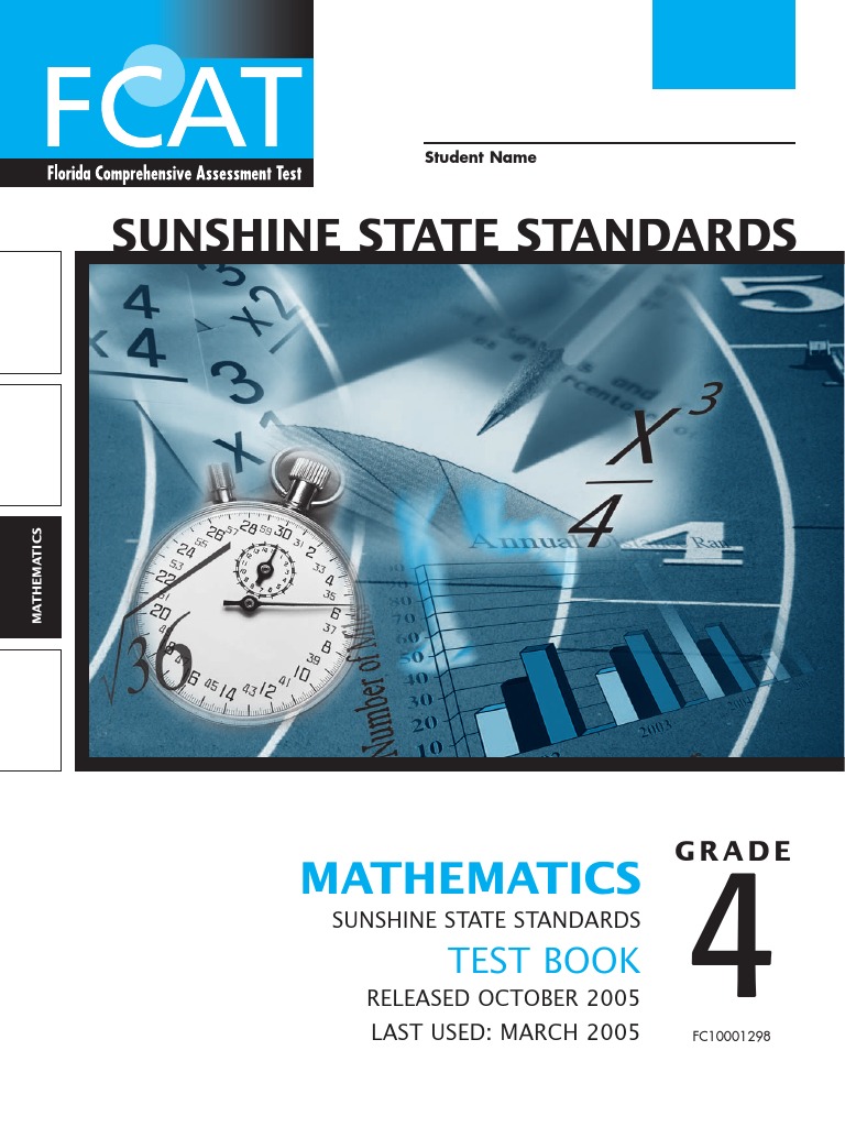 FCAT 2005 Grade 4 Math Test Book | PDF | Pound (Mass) | Teaching ...