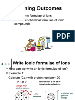 Learning Outcomes: Write Ionic Formulae of Ions Construct Chemical Formulae of Ionic Compounds