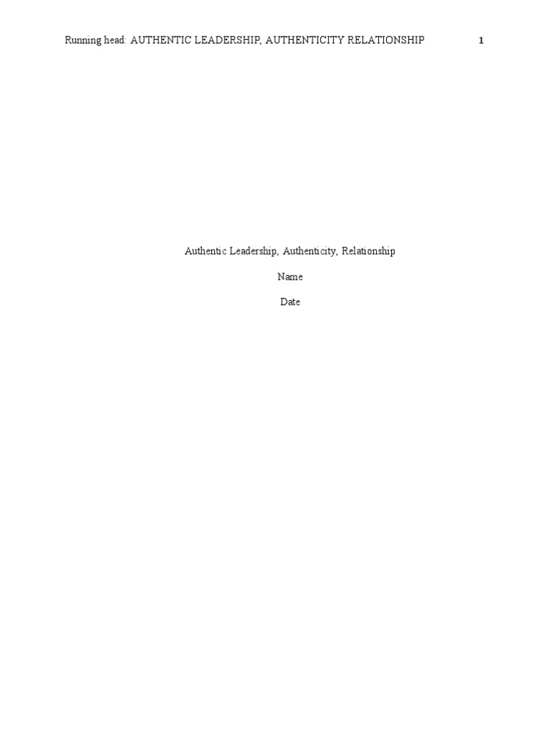 Authentic Leadership (3) .Edited | PDF | Leadership | Authenticity ...