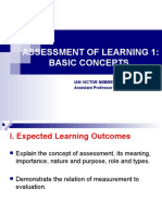 Assessment of Learning 1: Basic Concepts: Ian Victor Nebres Assistant Professor 3