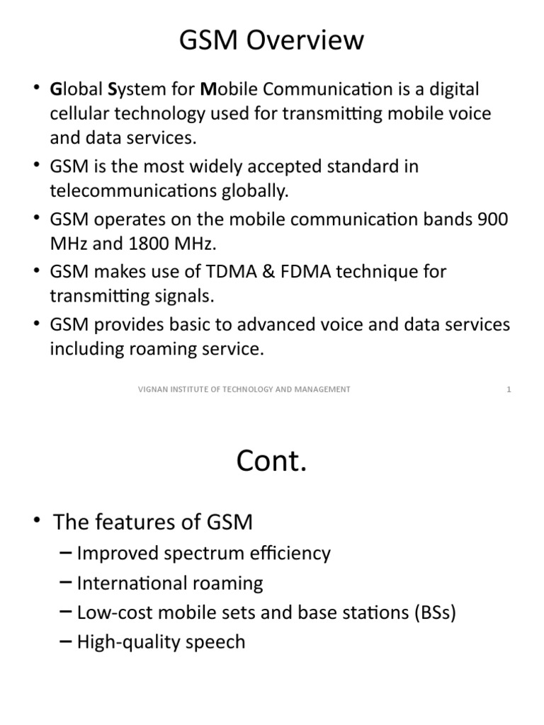GSM Technology Overview and Architecture | PDF | Cellular Network | Gsm