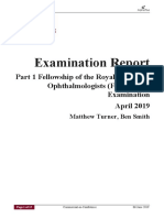 Examination Report: Part 1 Fellowship of The Royal College of Ophthalmologists (Frcophth) Examination April 2019