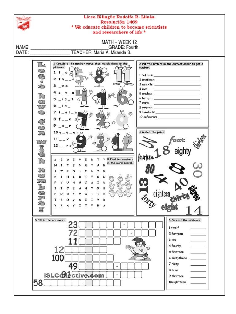 Fourth Grade Math Week 12 | PDF