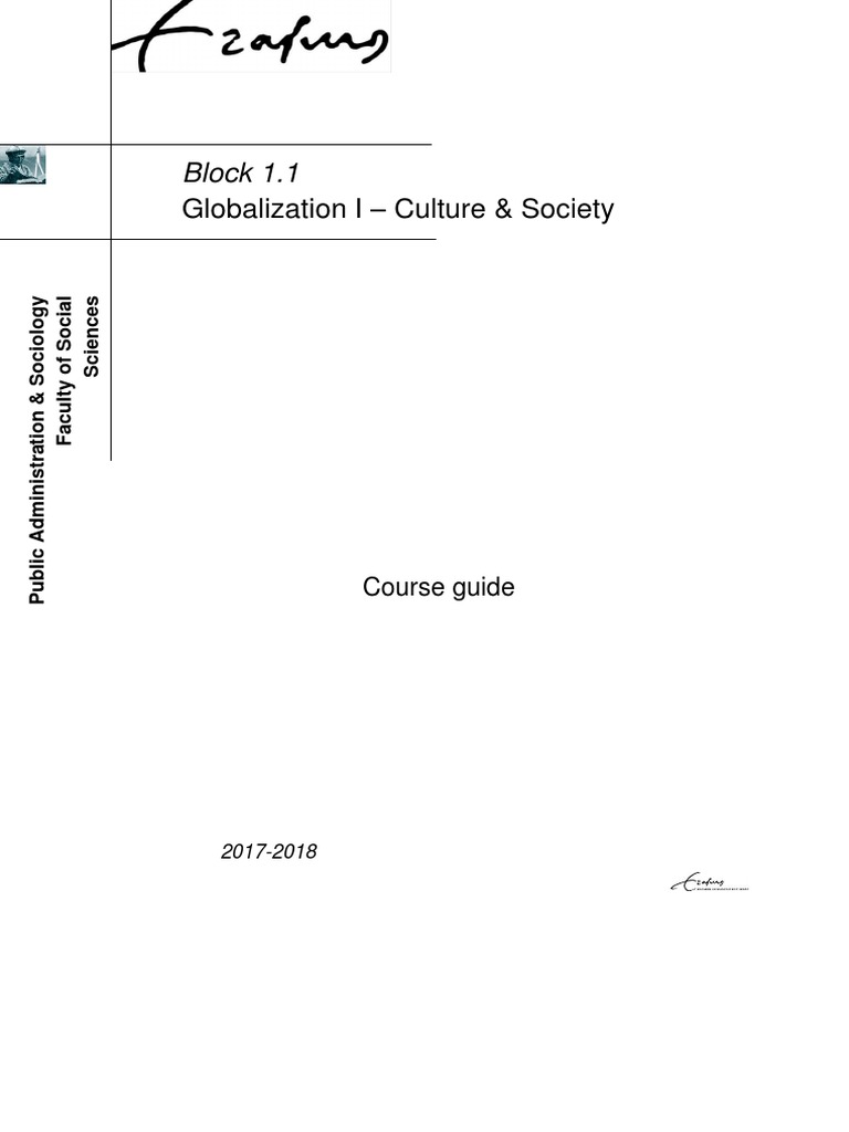 Globalization I: Culture & Society Course Guide | PDF | Globalization ...