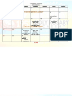 Calendar of Activities For Lasso