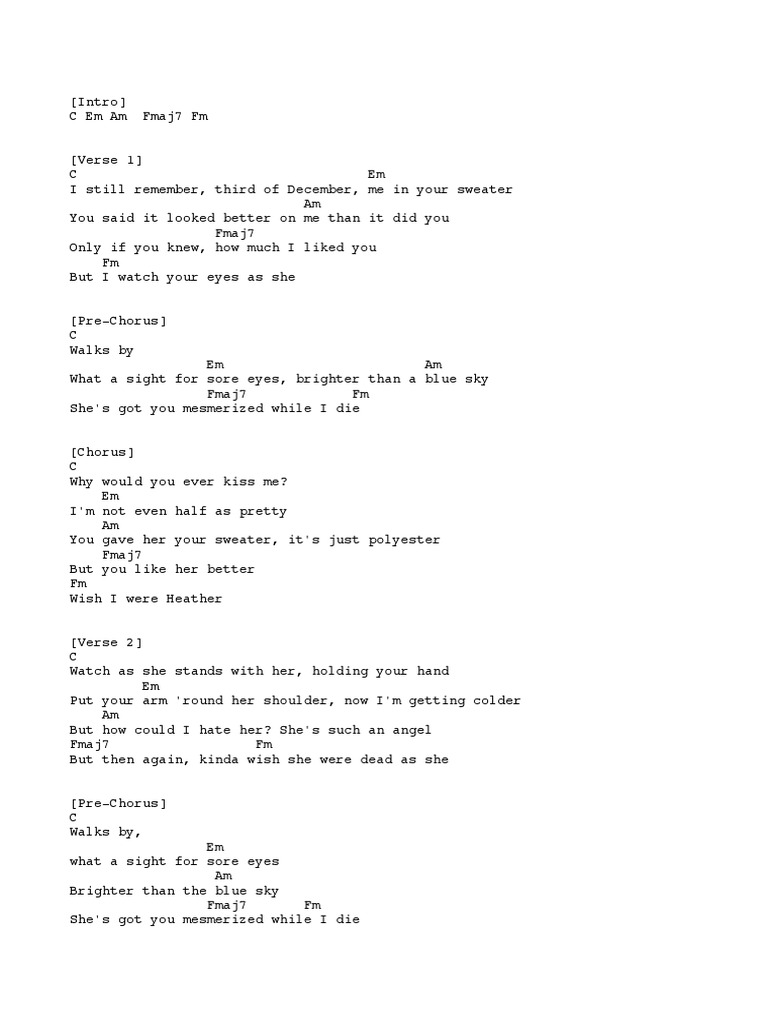 Heather chords by Conan Gray