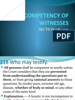 Competency of Witnesses: SECTION 118 - 120
