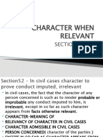 Character When Relevant: SECTION 52-55