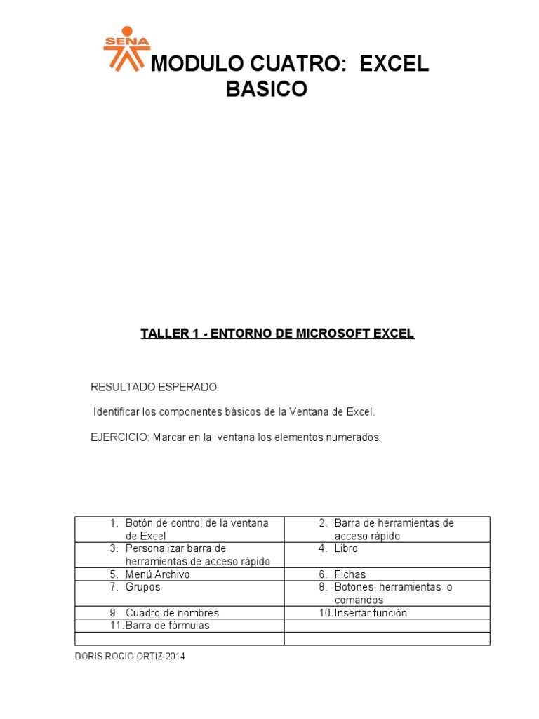 Taller 1 Entorno de Microsoft Excel Jhon Capacho | PDF | Hoja de ...