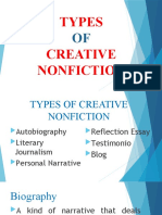 Types of Creative Nonfiction Under 40 Characters