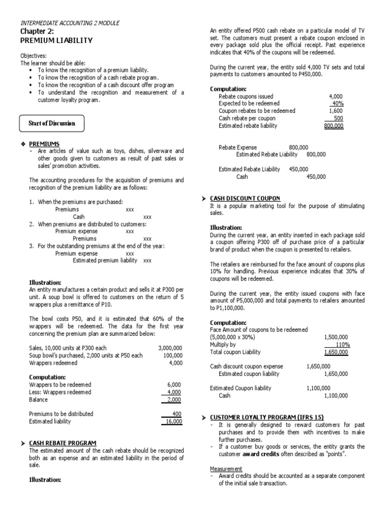 Premium Liability: Start of Discussion | PDF | Coupon | Rebate (Marketing)
