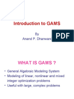 Introduction To GAMS: by Anand P. Dhanwani