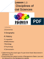 The Disciplines of Social Sciences: Lesson 1.2