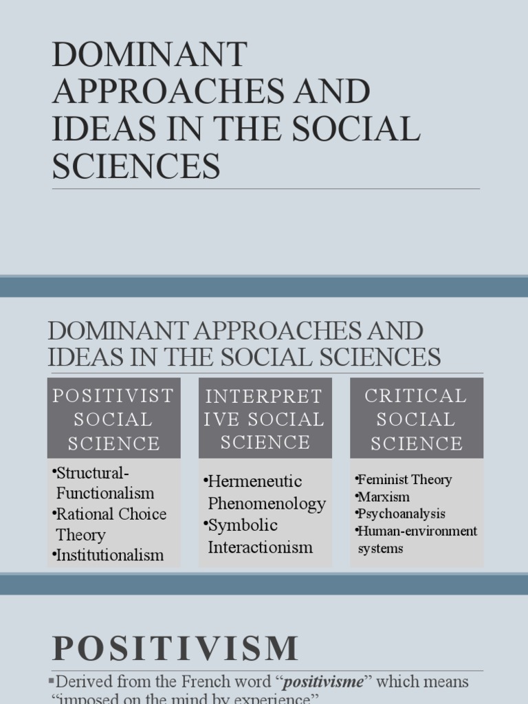Chapter 2 Dominant Approaches and Ideas in The Social Sciences | PDF ...