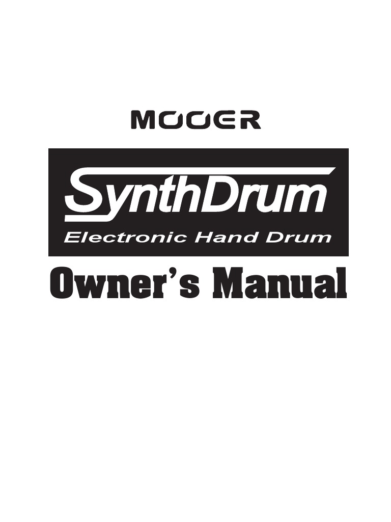 Owner's Manual Electronic Hand Drum PDF Drum Kit Sound
