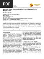 Multiple Linear Regressions For Predicting Rainfall For Bangladesh