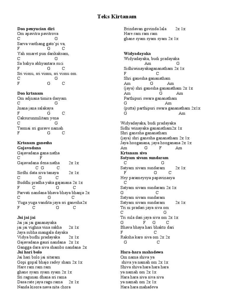 Teks Kirtanam With Chord Hindu Deities Hindu Mythology
