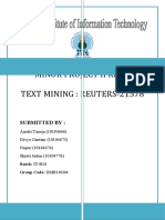 Minor Project Ii Report Text Mining: Reuters-21578: Submitted by