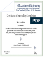 Internship Certificate Mayank