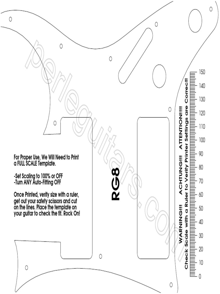 RG8 Pickguard Print Template PDF Printing Graphic Design
