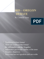 Debate Rules For Oxford Oregon