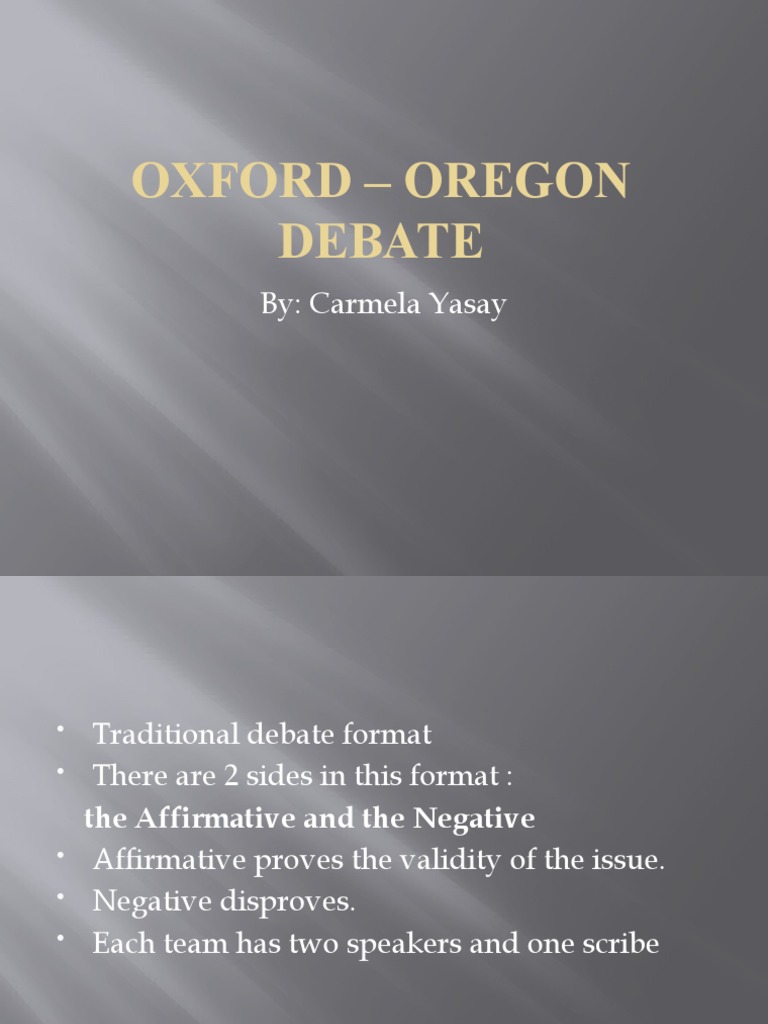 Debate Rules For Oxford Oregon PDF Argument Fallacy