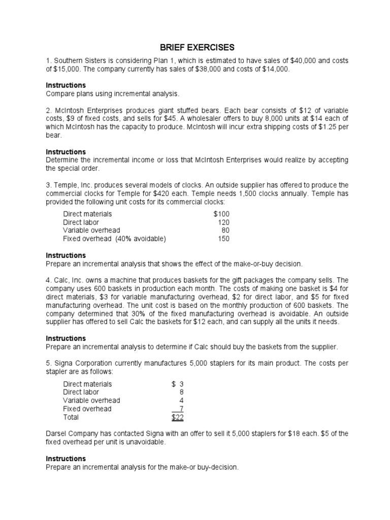 Exercises Easy Average Difficult 1 | PDF | Cost Of Goods Sold | Net Income