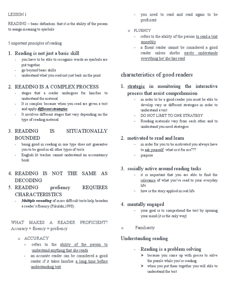 Characteristics of Good Readers: Multiple Rereading of More Difficult ...