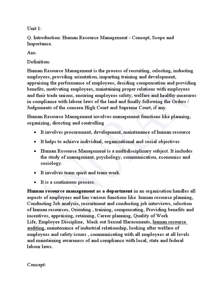 HRM As Per Syllabus | PDF | Human Resources | Human Resource Management