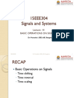 15EEE304 Signals and Systems: Lecture-10 Basic Operations On Signals