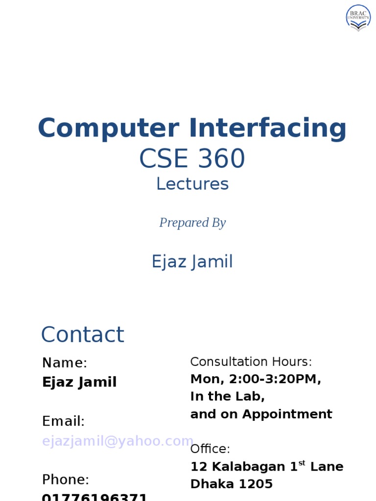 CSE 360: Computer Interfacing Overview | PDF | Flash Memory | Computer ...