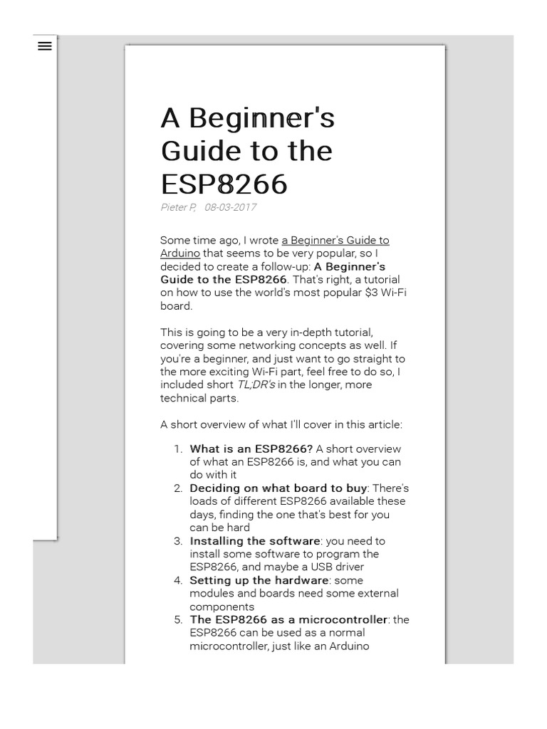 Beginner's Guide to ESP8266 Programming | PDF | Arduino | Digital ...