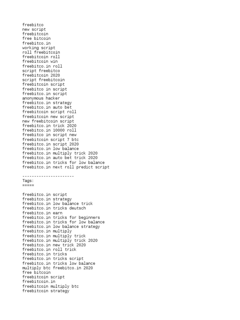 Freebitco.in Script & Tricks 2020 | PDF