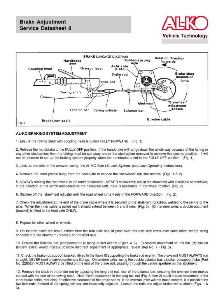 AL-KO Brake Adjustment Guide | PDF | Brake | Axle