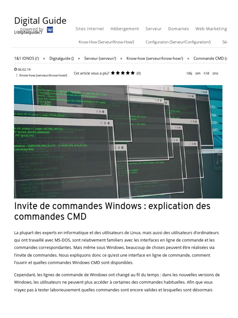 Commandes CMD sous Windows 10 | PDF | Interface en ligne de commande ...