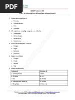 CBSE Worksheet-04 Class - VI Science (Food: Where Does It Come From?)