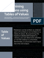 Determining Functions Using Tables of Values