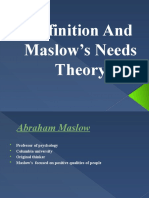 Maslow's Needs Theory
