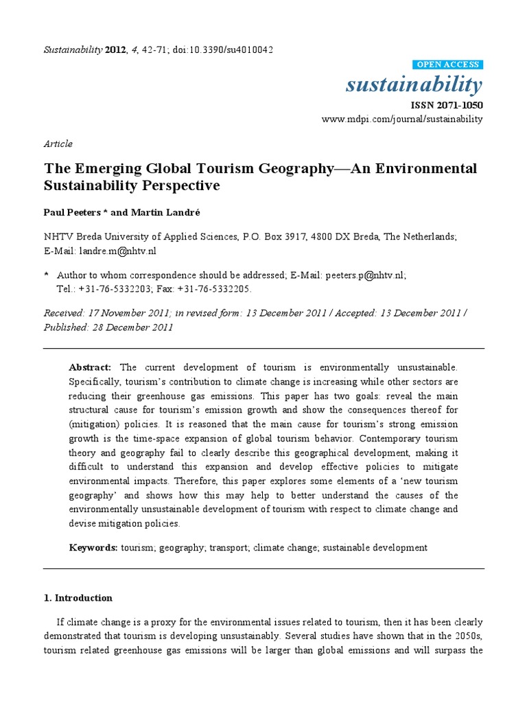 Sustainability 04 00042 PDF | PDF | Tourism | Climate Change Mitigation