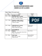 (New) Informatics Sportsfest 2015 Schedule of Games