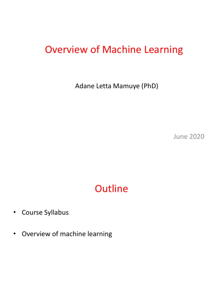 Machine Learning Course Overview | PDF | Machine Learning | Artificial ...