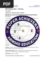 OET Writing Test 1 - Nursing: Read The Case Notes and Complete The Writing Task Which Follows