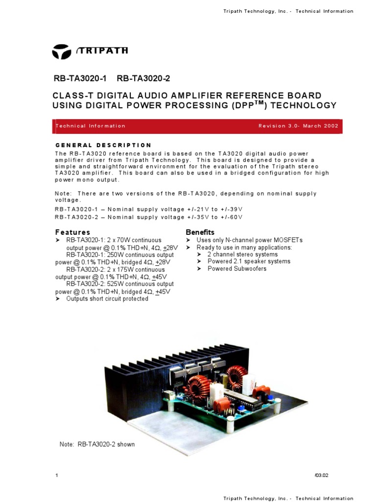 TA3020 Reference Board Datasheet | PDF | Amplifier | Field Effect ...