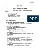 Study Guide (Unit 1: The Science of Ecology) : Draft Only