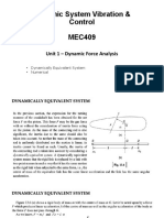 Dynamic System Vibration & Control MEC409: Unit 1 - Dynamic Force Analysis