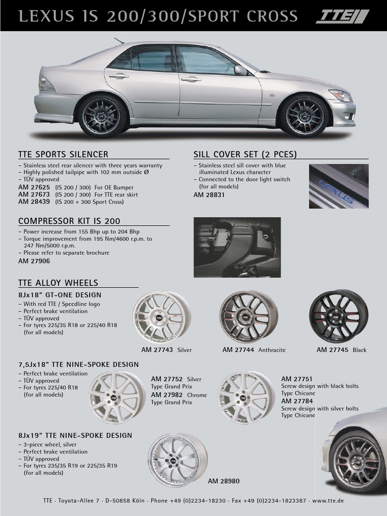 TTE Upgrades for Lexus IS 200/300 | PDF