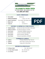 Curriculum Vitae MAIRA ELIZABETH PEÑA PEÑA