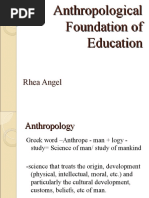 Anthropological Foundation of Education