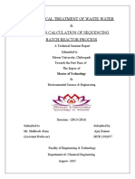 Biological Treatment of Waste Water & Design Calculation of Sequencing Batch Reactor Process